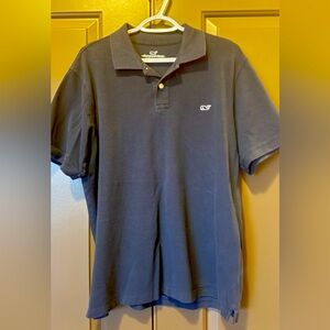 Vineyards Vines men pique polo shirt short sleeves blue color size L pre owner